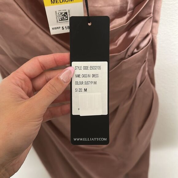 Elliatt Cassini Dusty Pink One-Shoulder Cocktail Dress Asymmetrical Ruched - Picture 9 of 12